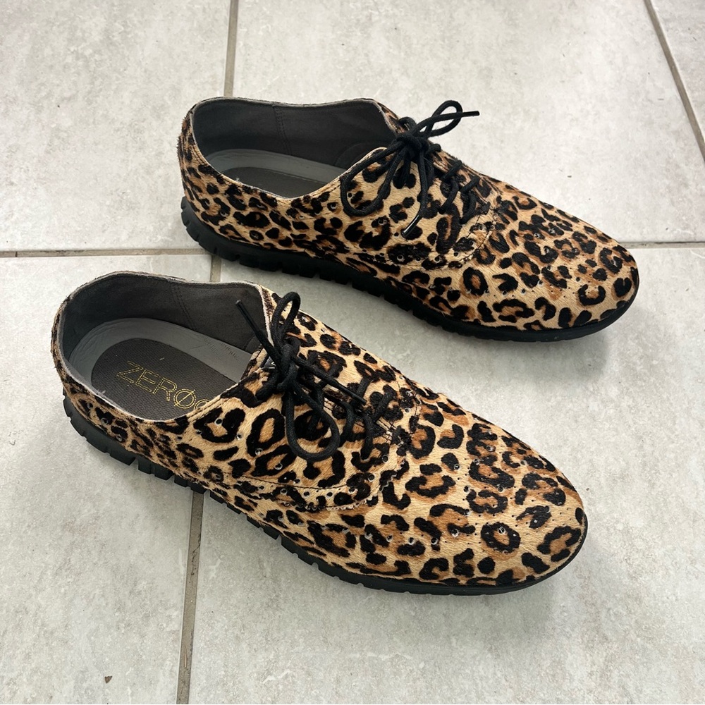 Cole Haan ZERØGRAND Leopard Print Genuine Leather Women's Flats